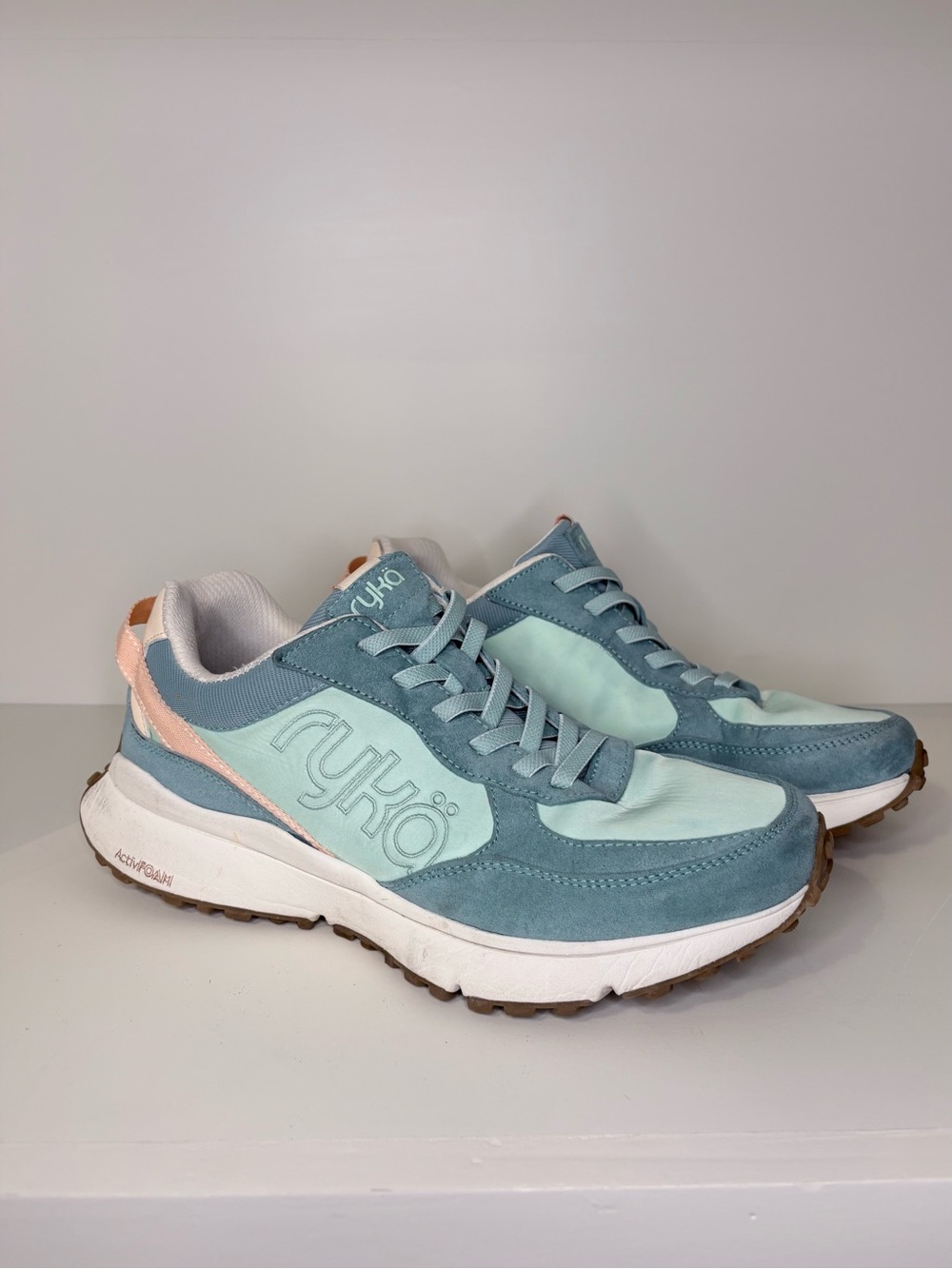 Ryka Women's Mint, Teal & Peach Lace-Up Sneakers